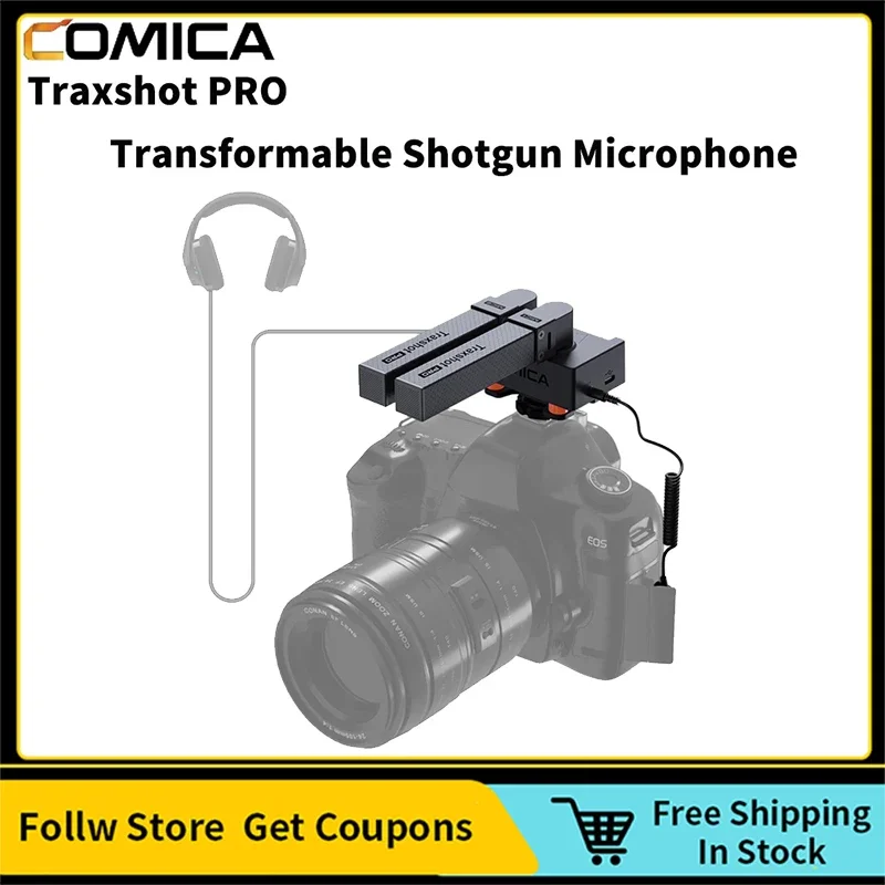 Comica Traxshot PRO Transformable Shotgun Microphone for Canon Nikon Sony Camera Phone Tablet Computer PC  Video Recording