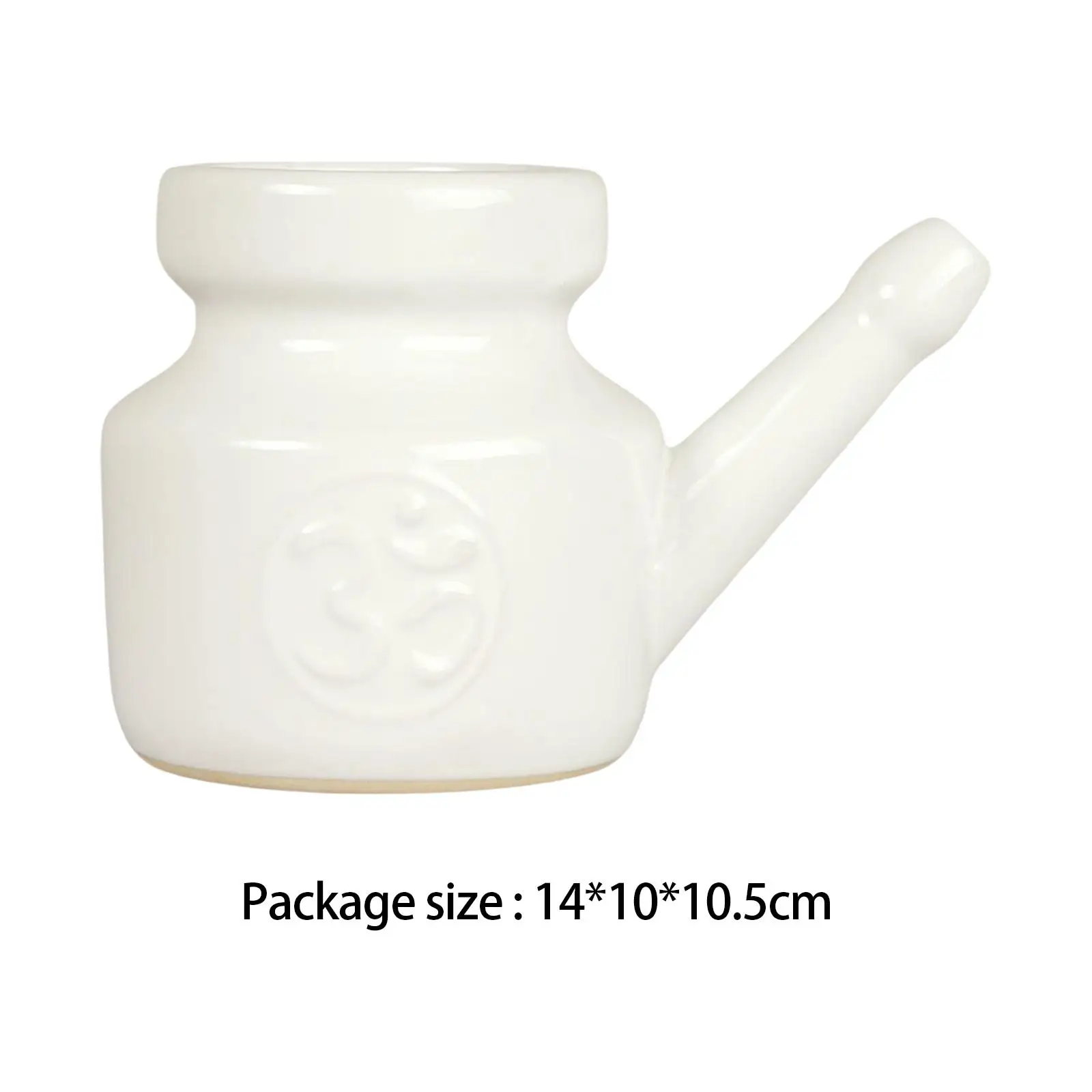 2xCeramic Neti Pot tahan bocor Sinus bilas Pot tahan lama untuk hidung pembersihan 350ml putih