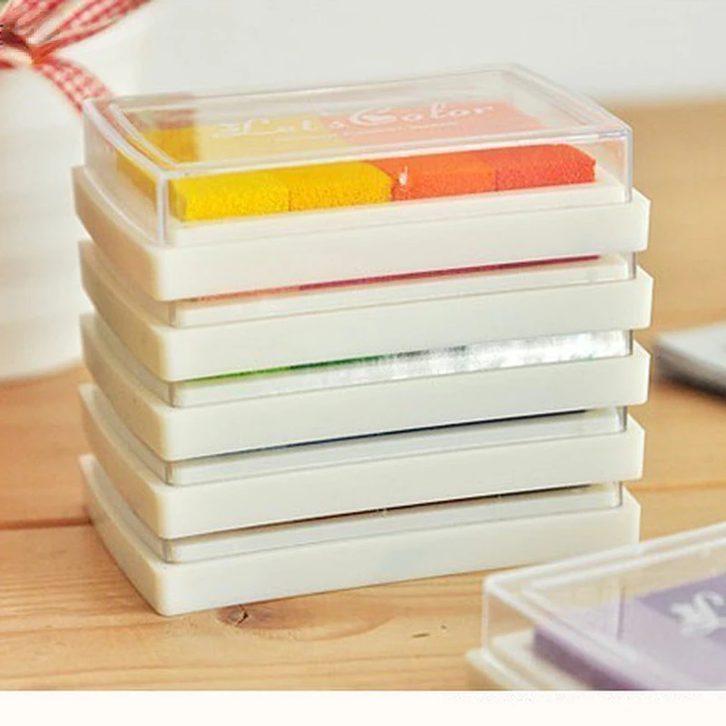 1pcs Child Craft Oil  Gradient Color Based Diy Ink Pad Rubber Stamps Paper Scrapbooking 15 Colors Finger Paint