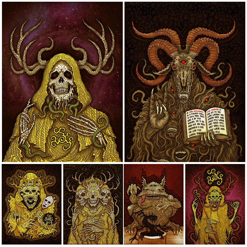 Great Old Ones Witchcraft Demon Art Poster And Print Characters Incorporated From Folklore Wall Art Canvas Painting Home Decor