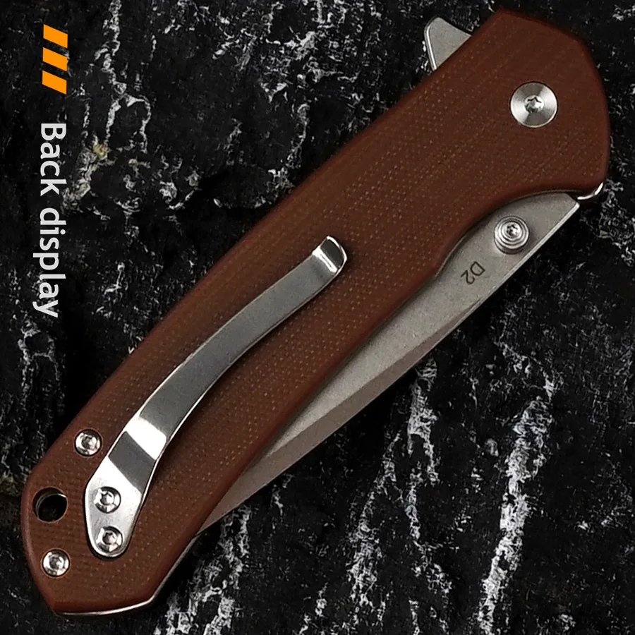 HWZBBEN J277 Coltello pieghevole tascabile con manico G10 Lama D2 Taglierina da campeggio esterna Autodifesa Lavorazione del legno Miglior regalo per gli uomini