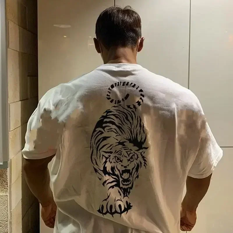 

Muscle Fitness Short-sleeved Men's Brothers Summer Loose New Sports Training T-shirt Pure Cotton Running Casual Half Sleeve