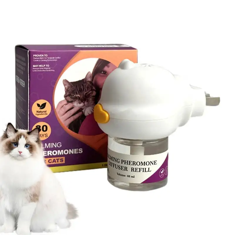 Difusor de feromonas para gatos, Kit de inicio, relajante, Plug-In, recarga de 30 días, aerosol calmante