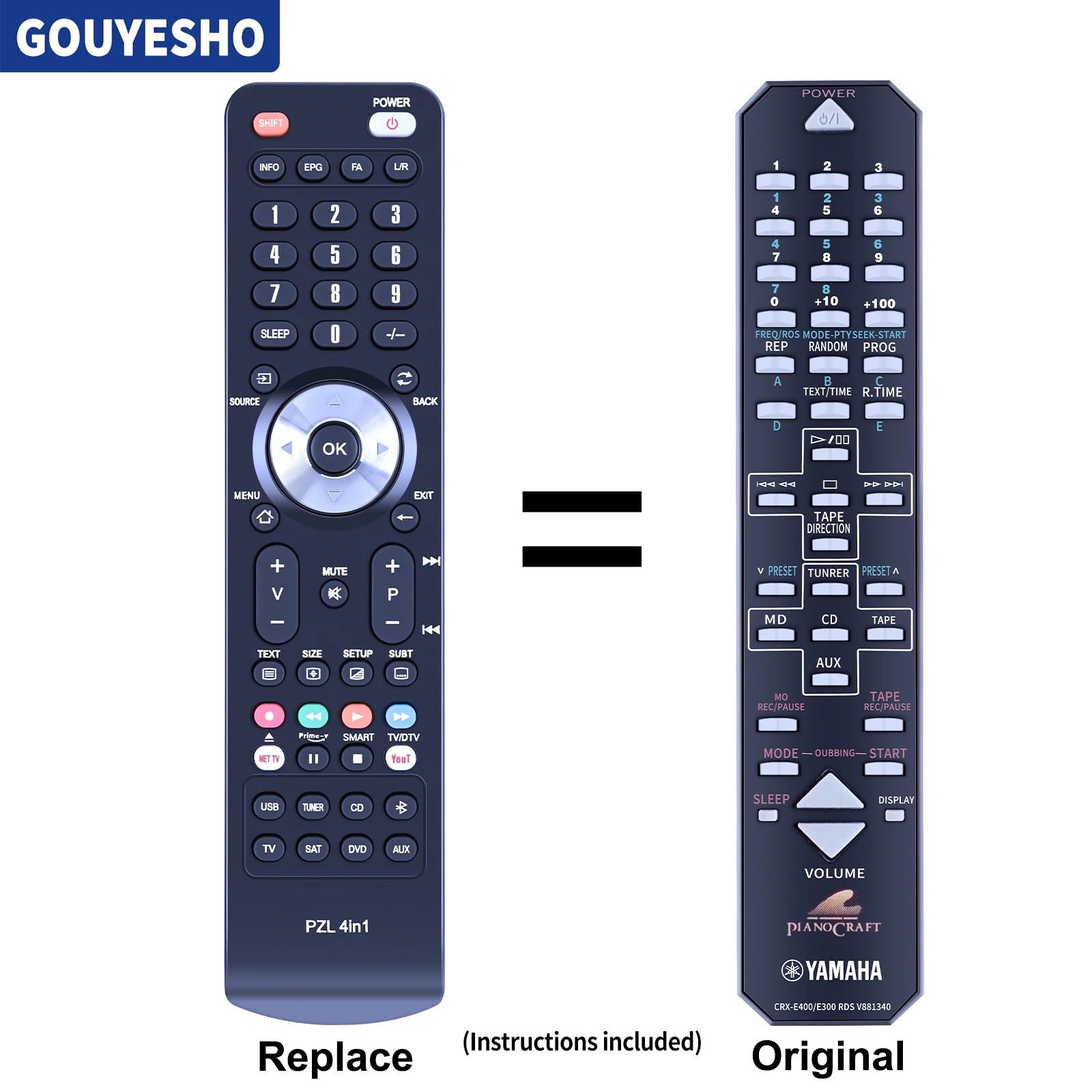 New Remote Control CRX-E400/E300 V891340 for Yamaha RX-E400 CRX-E500 CDX-E400 CDX-E200