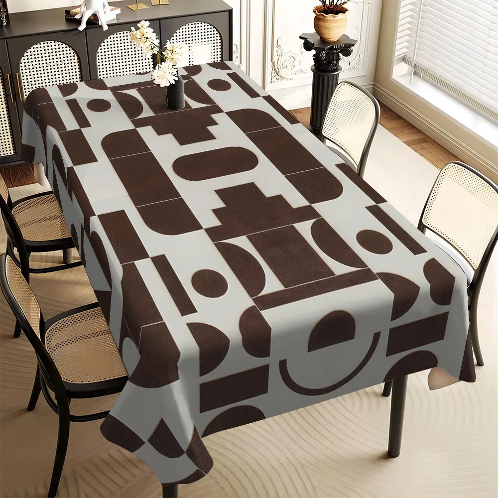 One modern abstract geometric pattern tablecloth, tablecloth for dining room and living room.zyc