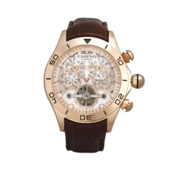 CASENO brand bubble perpetual calendar fully automatic tourbillon large dial mechanical watch belt watch -58284G