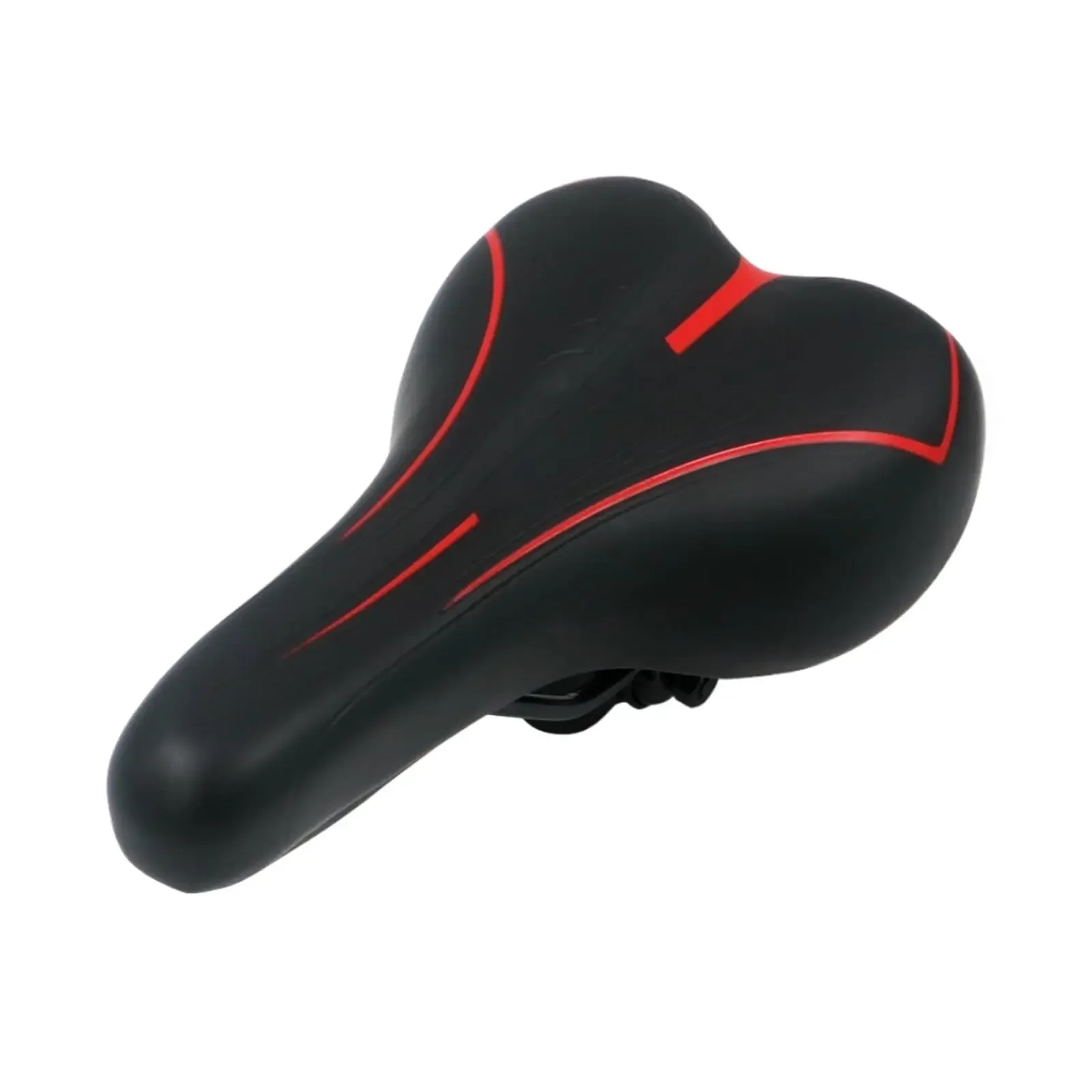 Ride-Supportive Bike Seat with Thick Sponge Padding Narrow Front Profile Ergonomic Shape and Suspension Bow for Stability