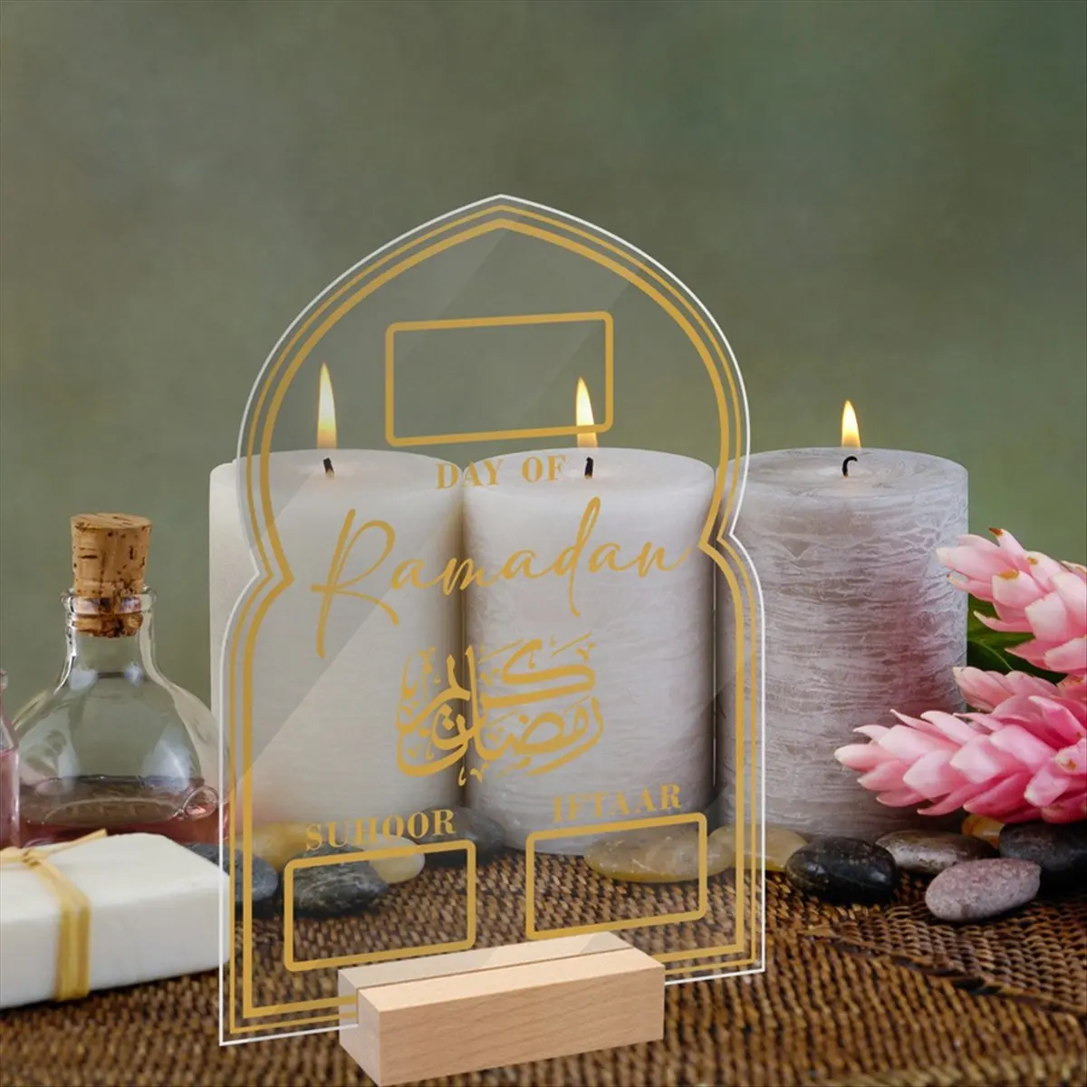 MALL Ramadan Calendar, Ramadan Advents Calendar, Days of Ramadan Acrylic Countdown Calendars Countdown to Eid Decorations-B