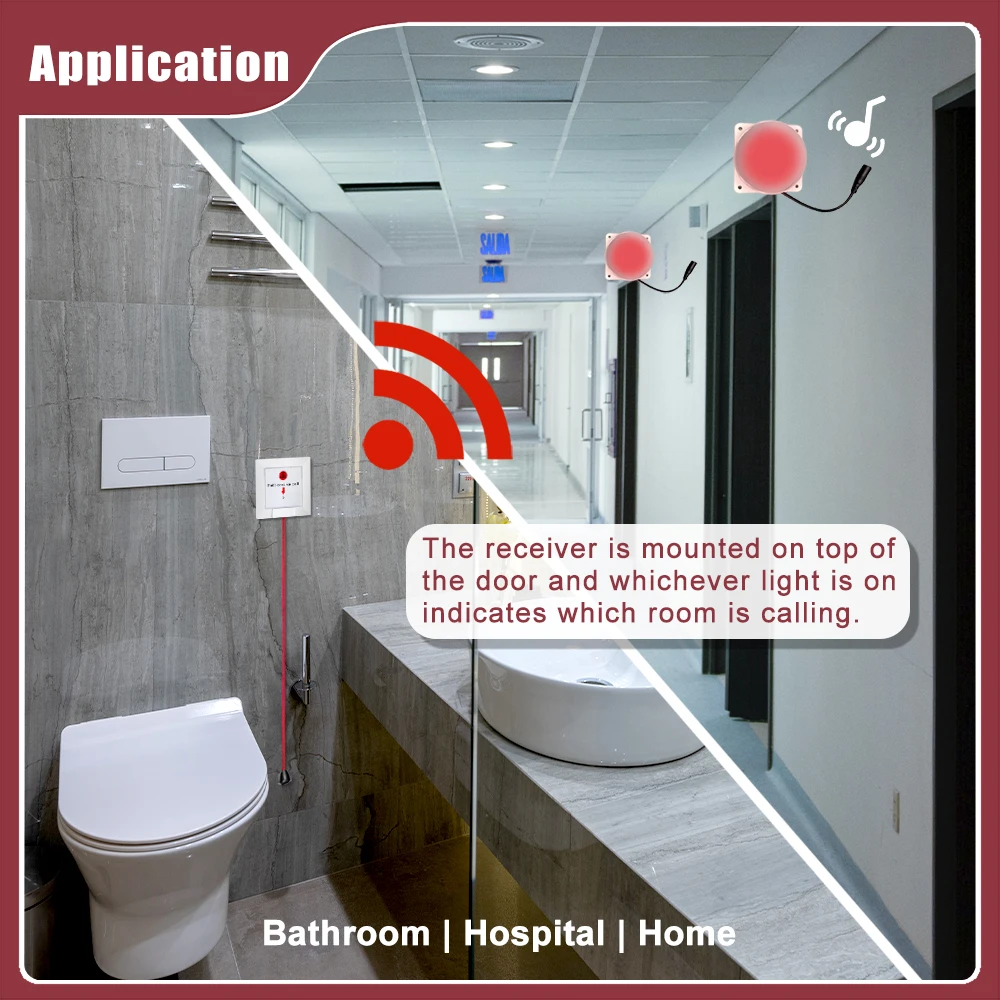 장애인 화장실, 클리닉, 병원, 요양원용 전자 무선 간 - Home Bathroom Called 리뷰 및 가격