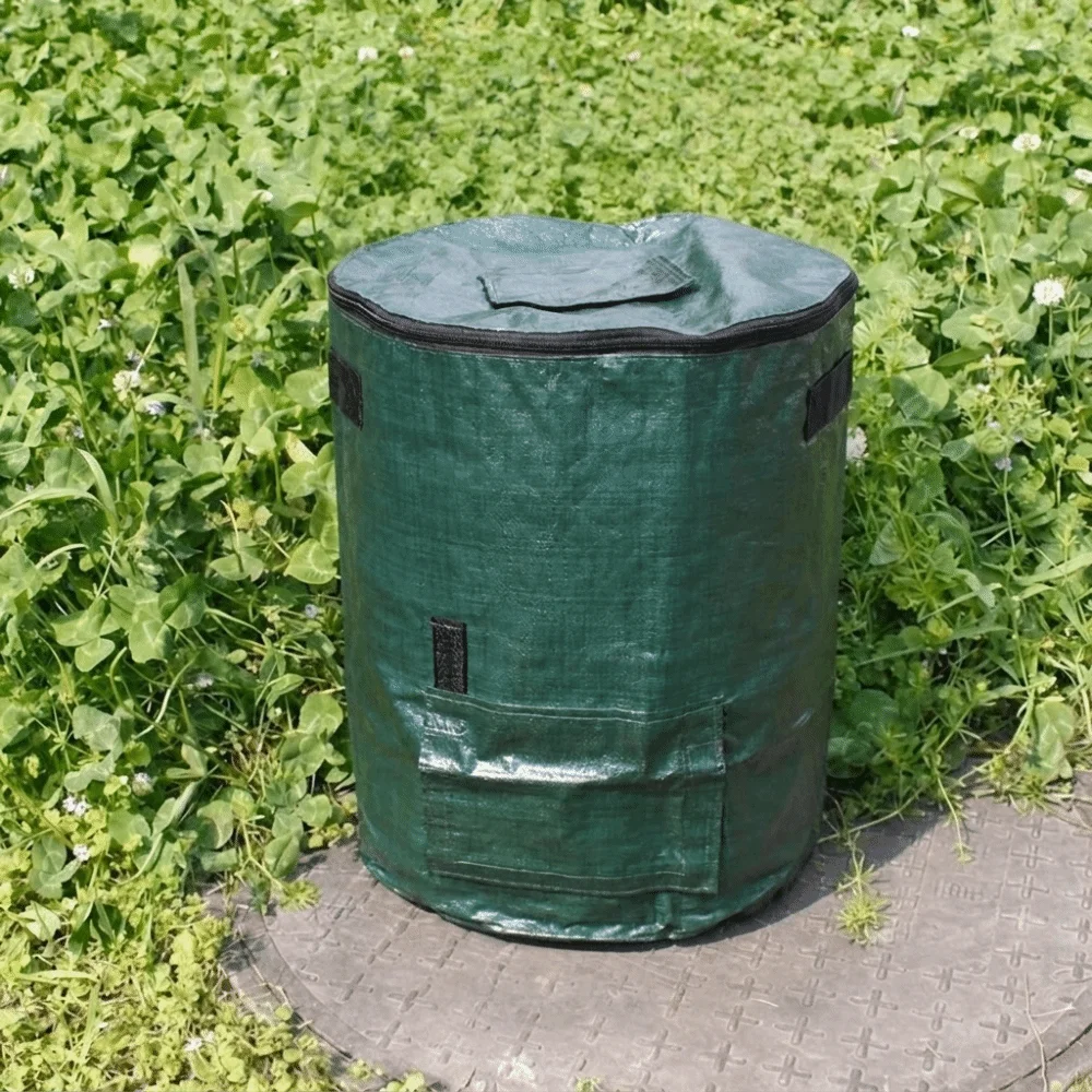 Multifunction PE Garden Bag Outdoor Composting 15 Gallon Leaves Bag Lightweight Reusable Waste Bag Kitchen Scrap Storage