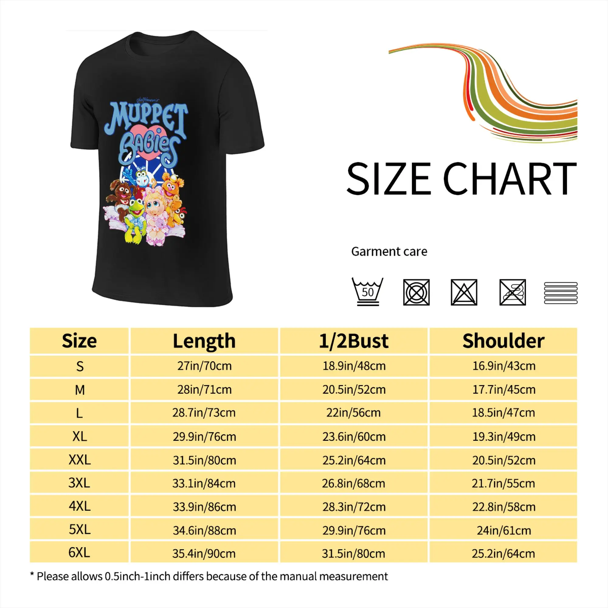 100% Cotton Muppet Babies T-Shirt Men's Double Sided T Shirt Men Round Neck Summer Shirts Tops S-6XL view 3