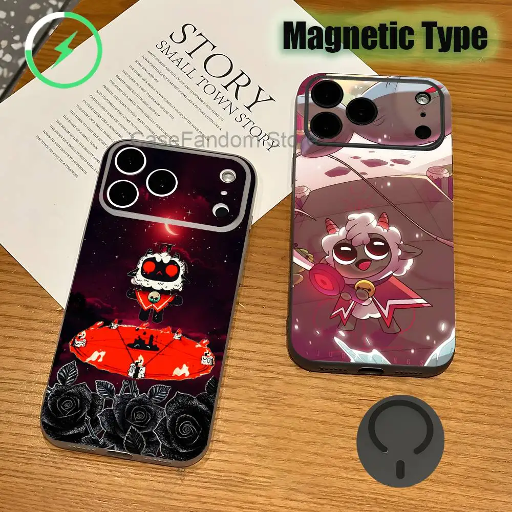 

C-Cult Of The Lamb Game For iPhone 17,16,15,14,13,12,11,Pro,Max,Plus Magnetic Wireless Charging Transparent gray Phone Case