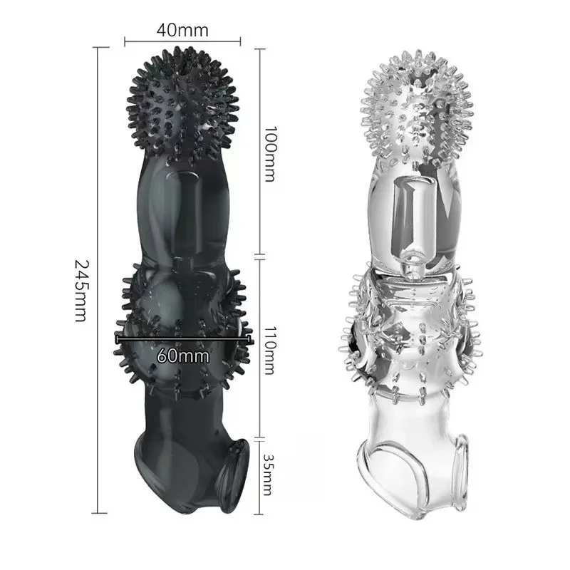 245 مللي متر كبير القضيب كم موسع الجنس لعب للرجال قابلة لإعادة الاستخدام الواقي الذكري الذكور القضيب المكبر كم خاتم الديك تأخير القذف الجنس متجر