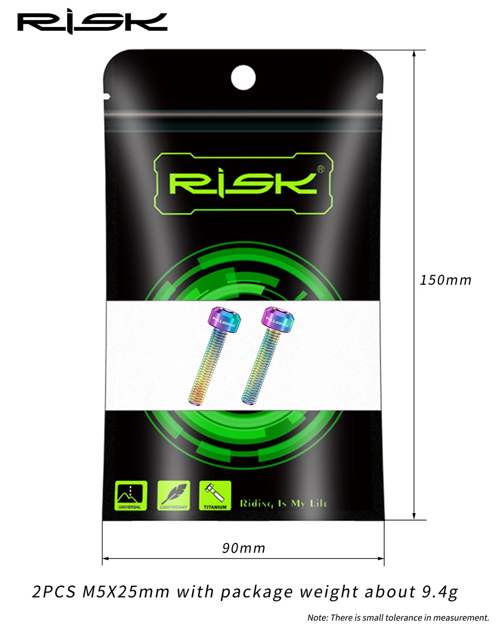 RISK 2 Stück M5x25mm Fahrrad-Bremshebel-Befestigungsschrauben aus Titanlegierung, verlängerte Schrauben für hydraulische Scheibenbremsen, Rennrad – Detail 6