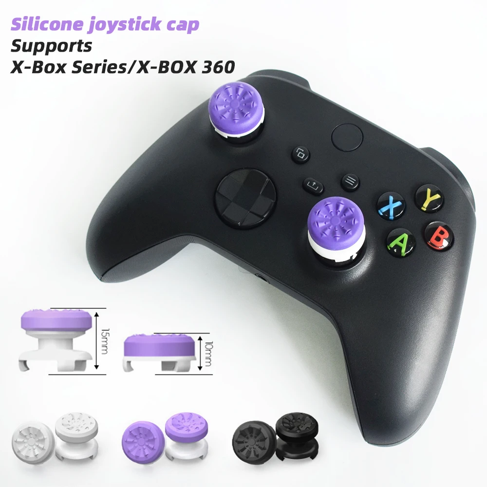 غطاء عصا التحكم عالية الارتفاع من سلسلة Xbox S، غطاء عصا التحكم التنافسي عالي الارتفاع Xbox 360، مادة السيليكون، مجموعة من قطعتين #1