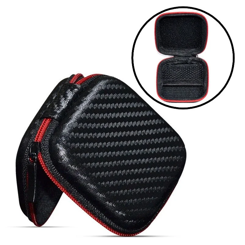 Mini estuche rígido con cremalleras para auriculares, estuche portátil para auriculares, bolsa protectora de almacenamiento, organizador de cables USB