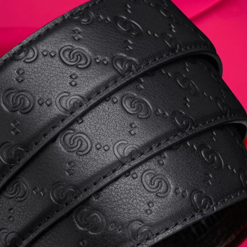 Fashion Business Men\'s Belt Genuine Luxury Brand Metal Buckle Belt High-Quality PU Leather Soft Belt With Cargo Pants Jeans