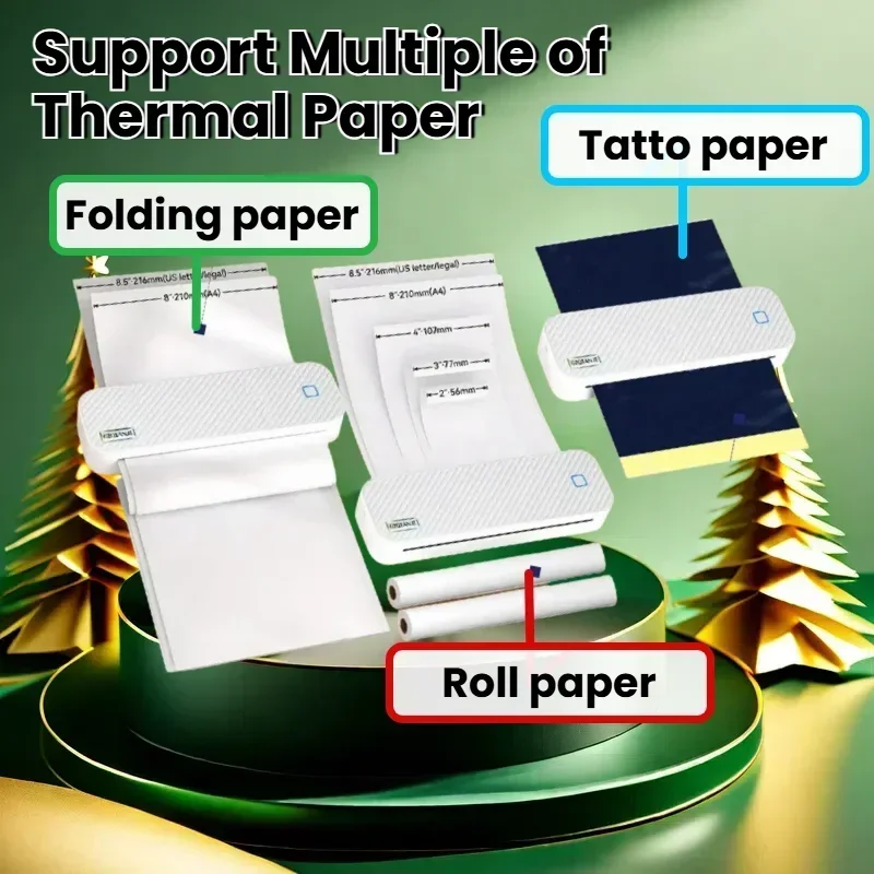 LISM Pocket A4 Printer Inkless Portable Photo Document Bluetooth Wireless Phone/Window Home Mobile Office Use Thermal Printer