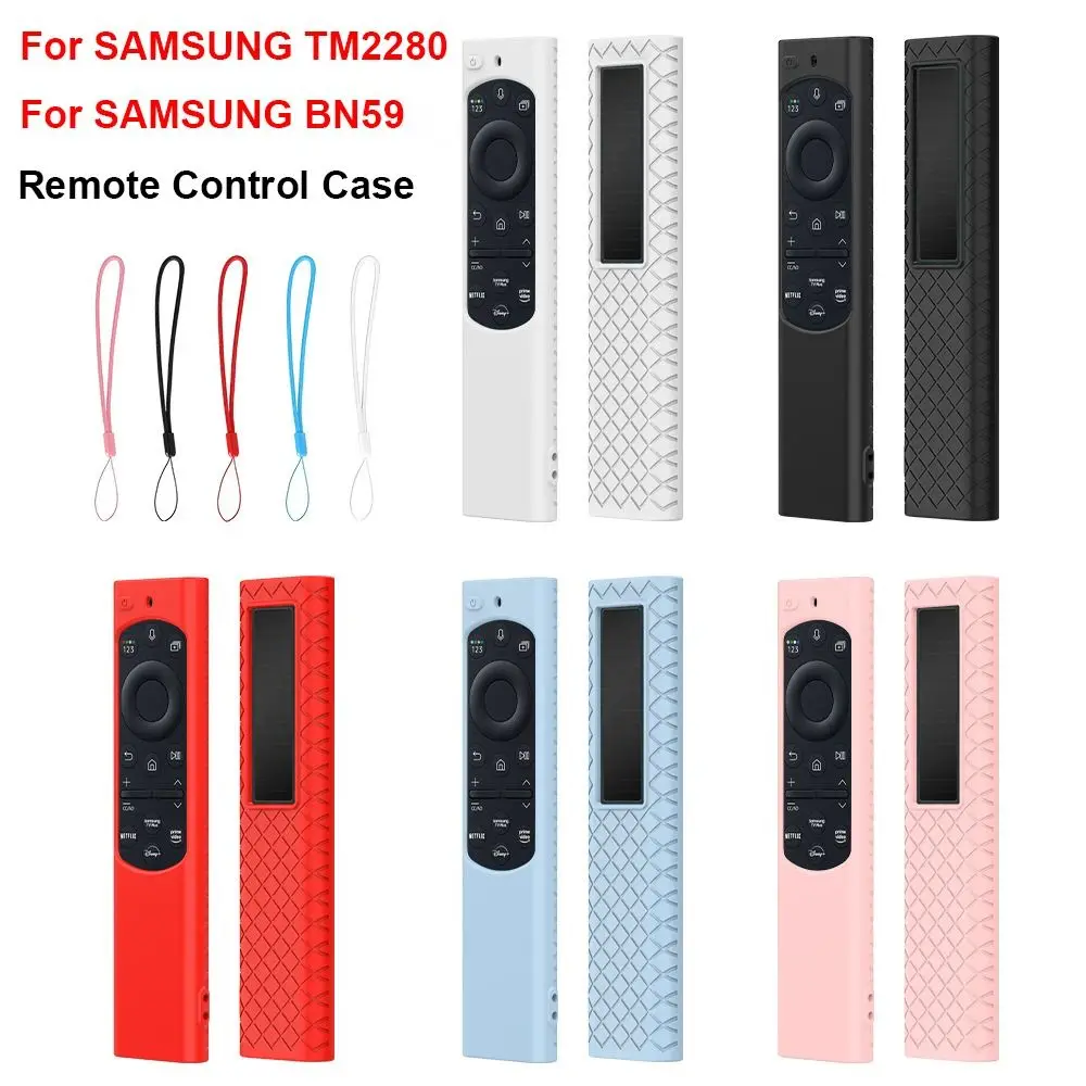 Silicone Remote Control Case 2022 Soft Shockproof Protective Cover Anti-drop Full Coverage for Samsung BN59 TM2280