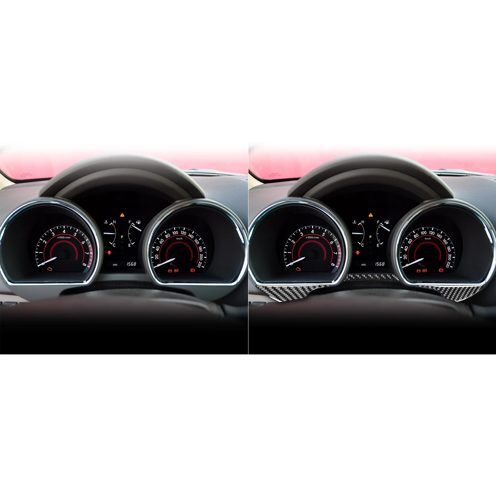 For Toyota Highlander 2008-2013 Real Carbon Fiber Stickers Speedometer lower panel strip Car Accessories Interior decorative