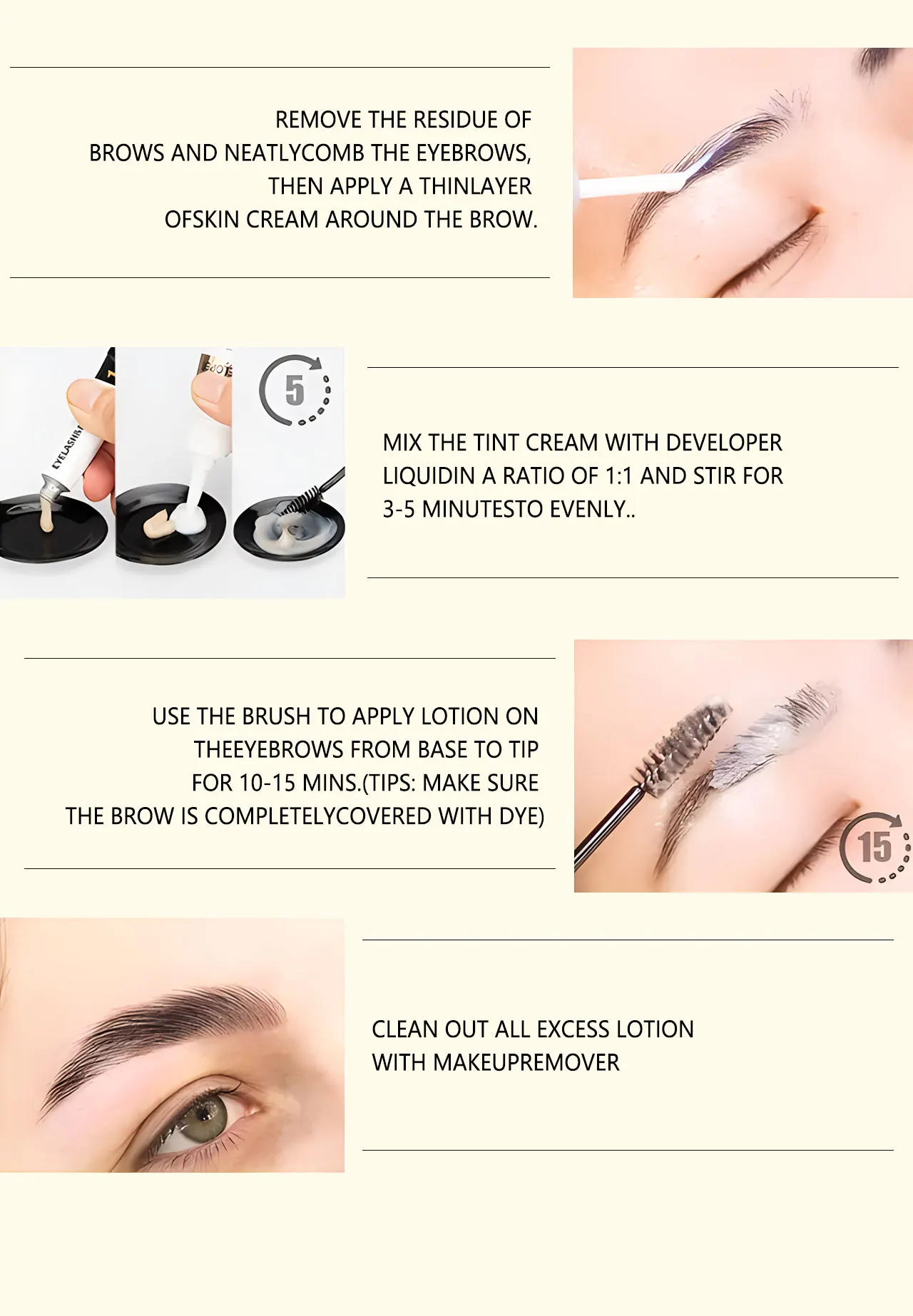 ICONSIGN Wimpern- und Augenbrauen-Färbemittel Augenbrauen-Färbung Wasserfest Langanhaltend Augenbrauen-Set Semi-Permanent Augenbrauen Schwarz Braun – Detail 9