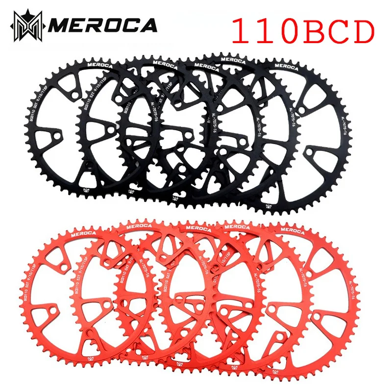 

MEROCA 110 bcd chainring Road Bicycle chain ring narrow wide Chainwheel 50T 52T 54T 56T 58T For Shimano Sram 5 Bolt Crank