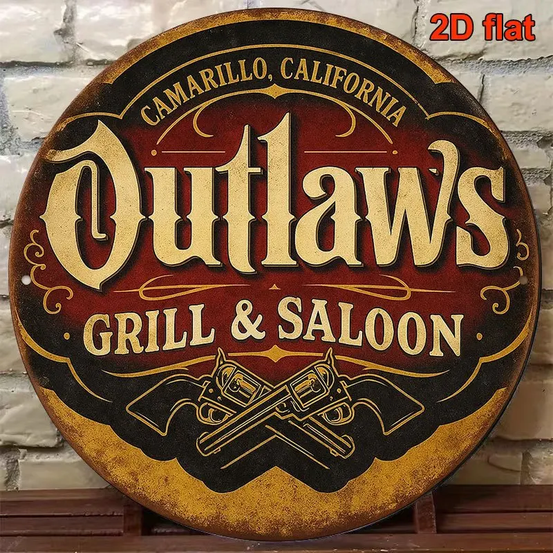 2D Flat, 1pc 8x8in/20x20cm 2D Flat Round Sign, 