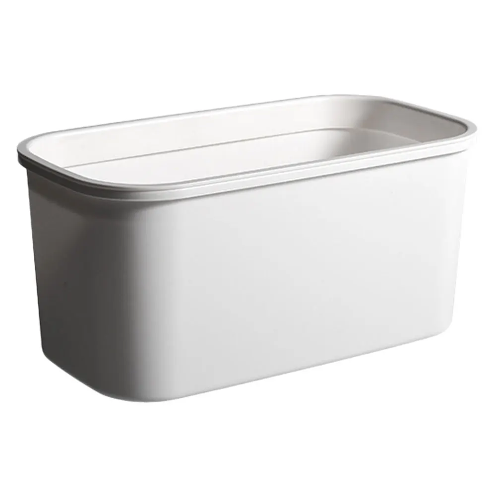 

1pc No Hole Wall Hanging Trash Can Thickened Plastic Garbage Bin Strong Polished Smooth Easy Install Space Saving Heavy