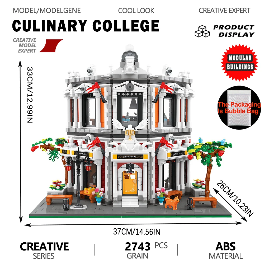 

Cooking Academy Model Building Blocks Bricks Toy Gift Set with Fine for Diorama Creation and Space Aesthetic Decoration Layout