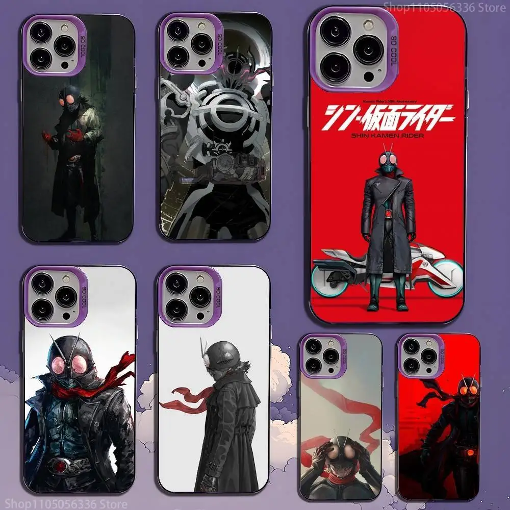

M-Masked R-Rider knight Phone Case For iPhone 16,15,14,13,12,11,Mini,Pro,SE,MAX,plus,Purple Matte Silicone Cover