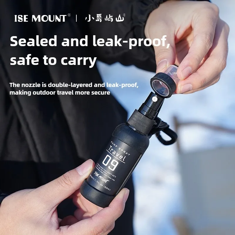 ISE MOUNT Outdoor 50ml Spray Bottle Portable Hangable Mosquito Repellent Sealed Leak-proof Water Bottle Alcohol Separate Bottle view 3