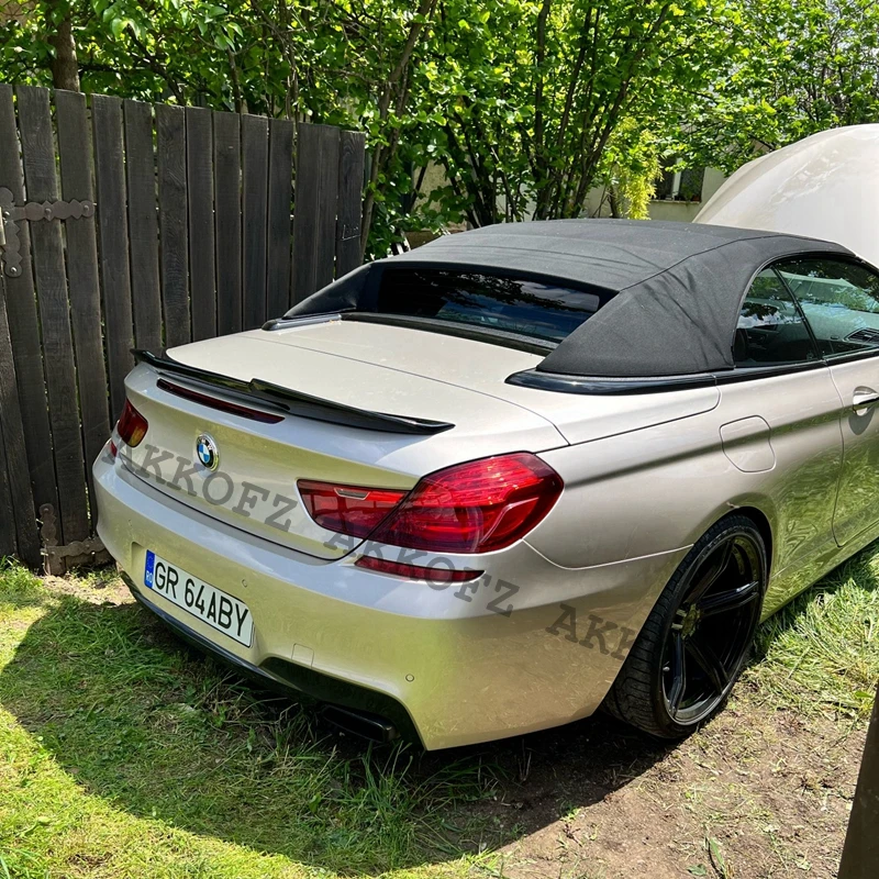 For BMW 6 Series F06 & M6 F12 F13 PSM Style Carbon Fiber Rear Spoiler Trunk Wing 2011 - 2017 FRP Glossy Black Forged Carbon