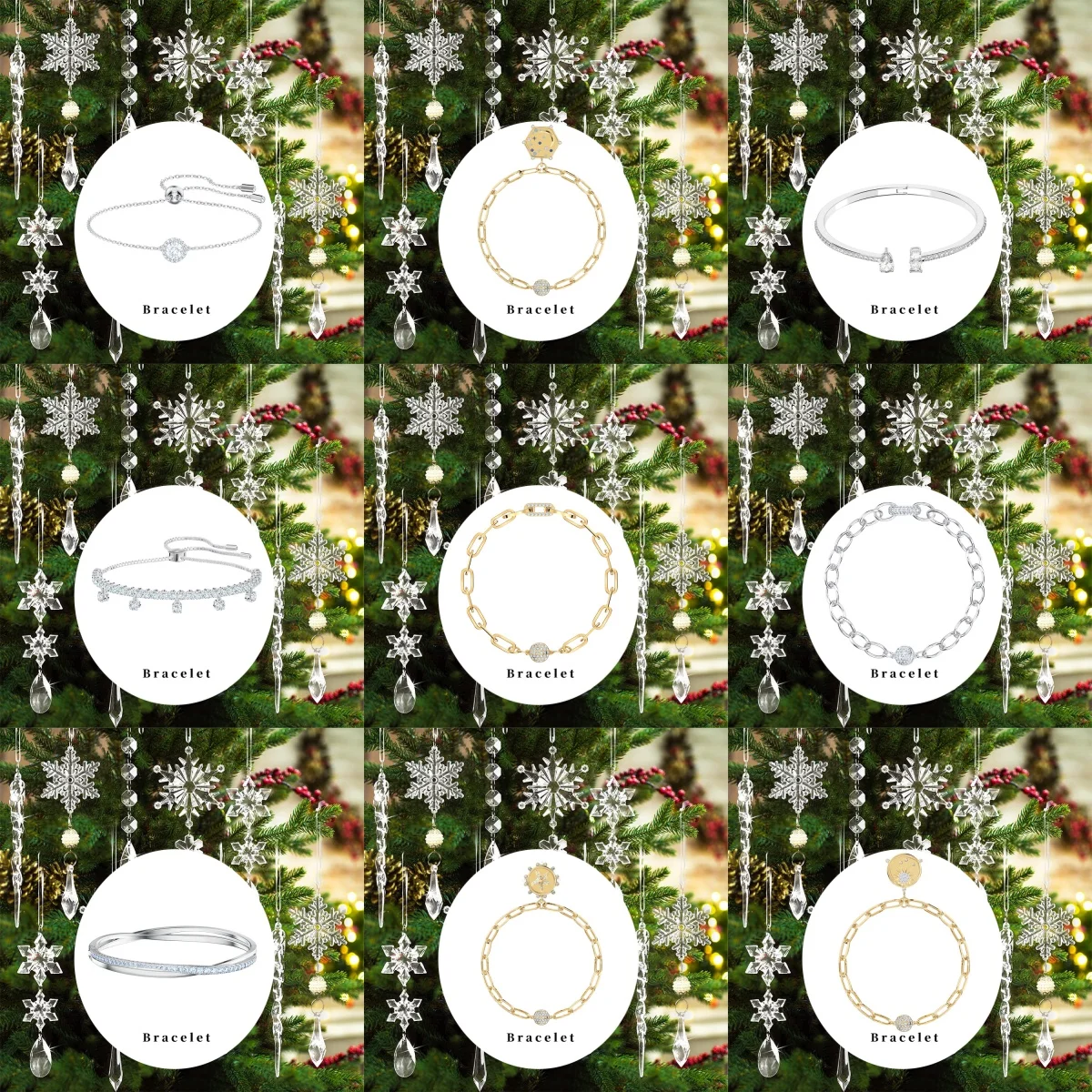 

2025 New Christmas Decorations Christmas Pendant Pendant SW Classic Bracelet Women's Style Fashionable and Exquisite