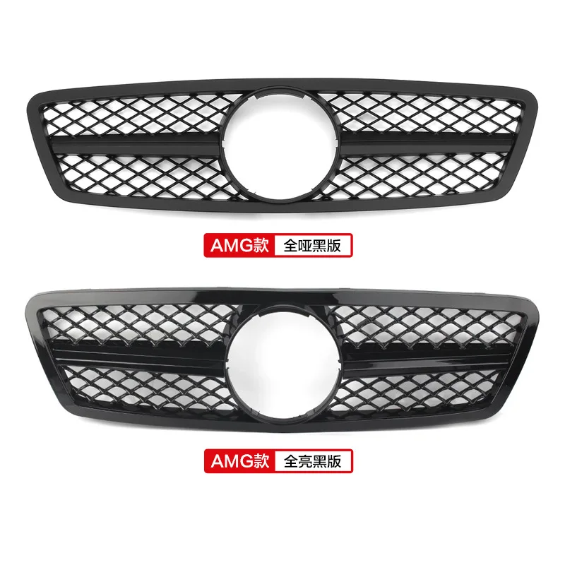 مناسبة لشبكة مرسيدس بنز C-Class W203 00-06 C-Class شعار كبير معدل AMG شبكة الوجه الأمامي الأفقي #3