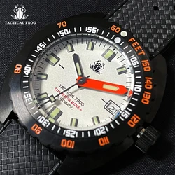 Tactical Frog Men's Diver Watch 44mm Sapphire Black PVD Coated Case NH35 Movement Mechanical Wristwatch 20Bar Waterproof Lume