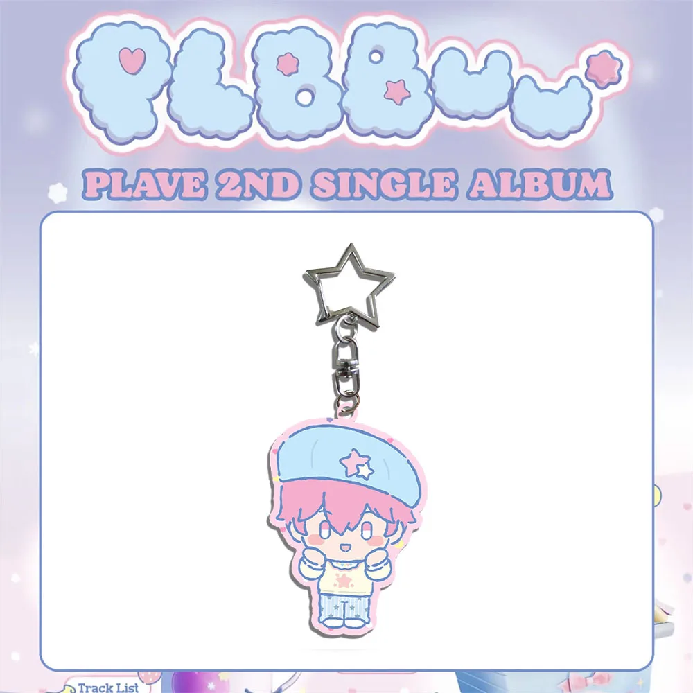 KPOP PLAVE سلسلة مفاتيح من الكرتون قلادة PLBBUU ألبوم لطيف كيرينغ حقيبة الملحقات YEJUN NOAH BAMBY EUNHO HAMIN حلقة رئيسية المشجعين جمع