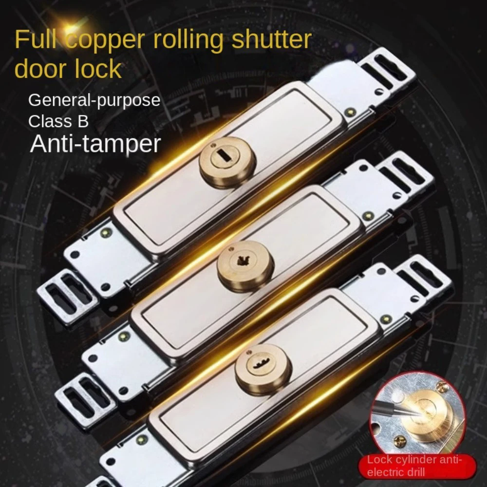 Rolling Security Door Lock Anti-theft Locks with Key Roll Gate Lock Install Middle Bottom Shutter Safe Lock Garage Home Hardware