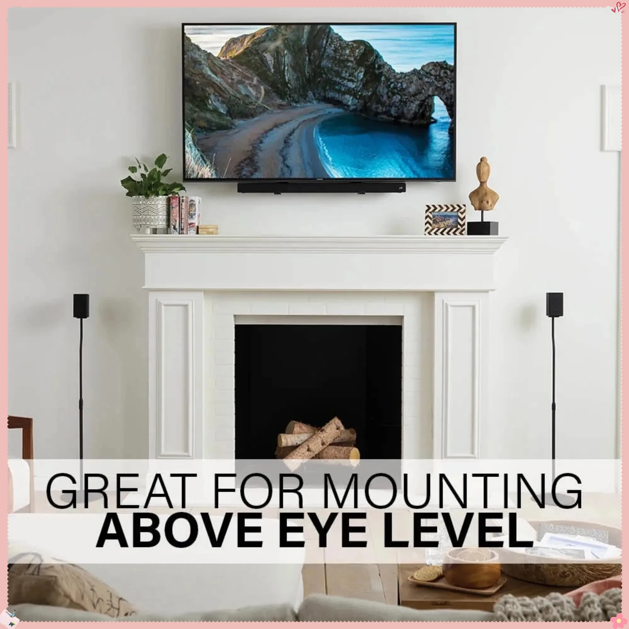 Dudukan TV Dinding yang Dapat Dimiringkan untuk TV 42-90 Inci, Kemiringan yang Dapat Disesuaikan untuk Mengurangi Silau, Profil Rendah untuk Pemasangan di Dinding Rata