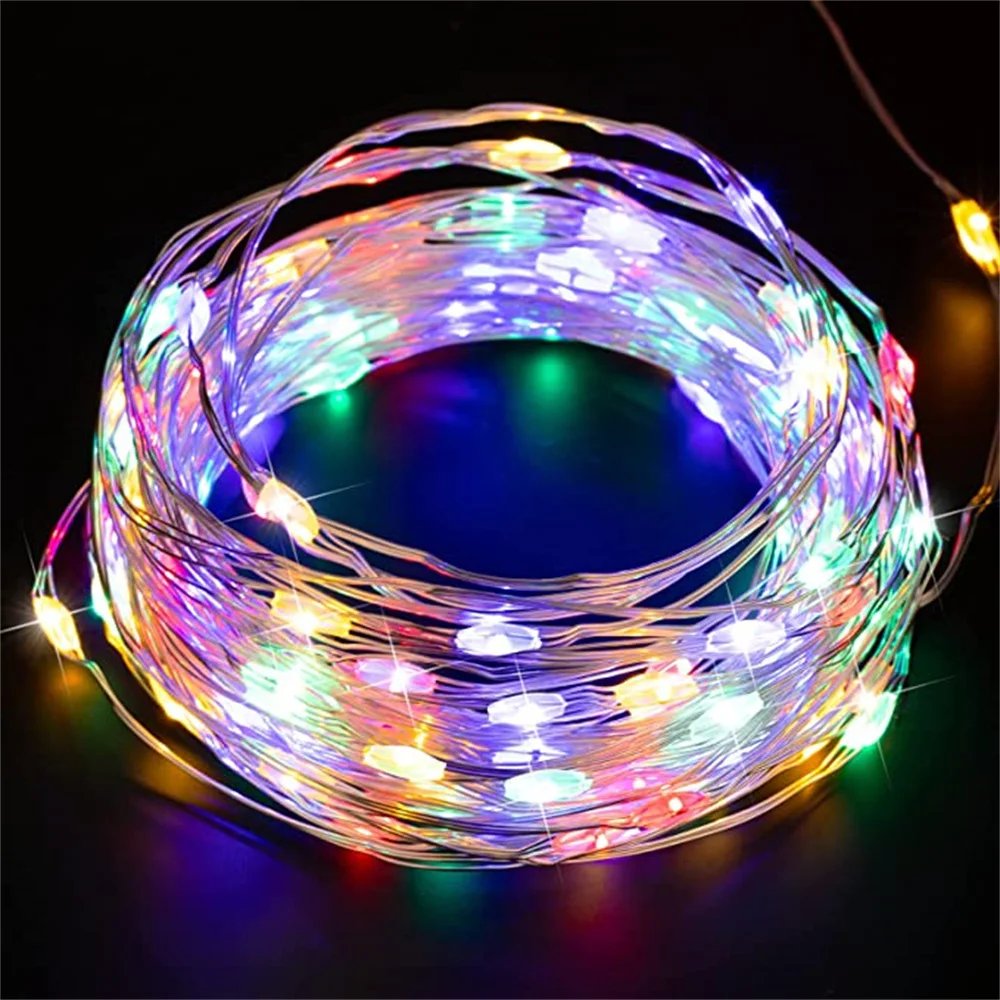 Luzes led string fio de cobre à prova dwaterproof água luzes 8 modo com controle remoto para festa de casamento decoração natal em casa