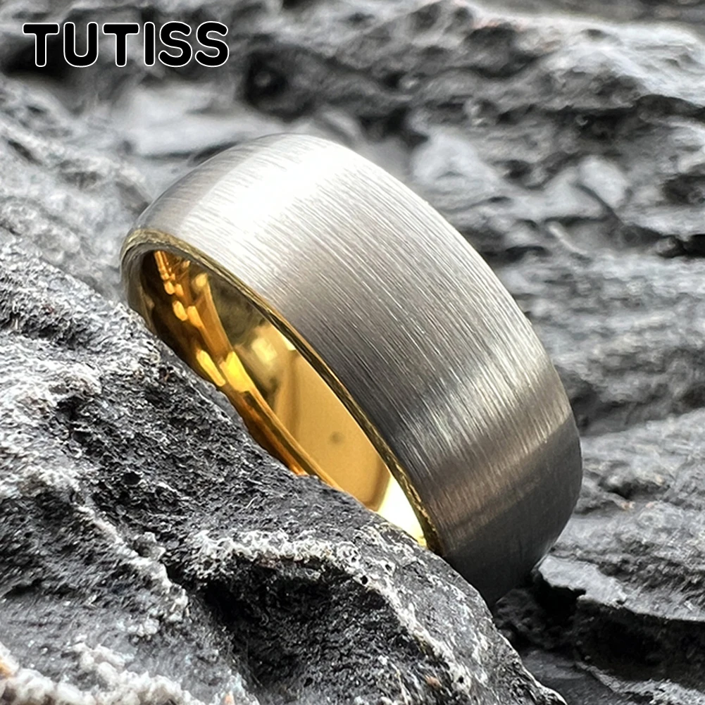 

TUTISS 6mm 8mm Men Women Tungsten Wedding Band Fashion Ring Domed Brushed Full Sizes In Stock