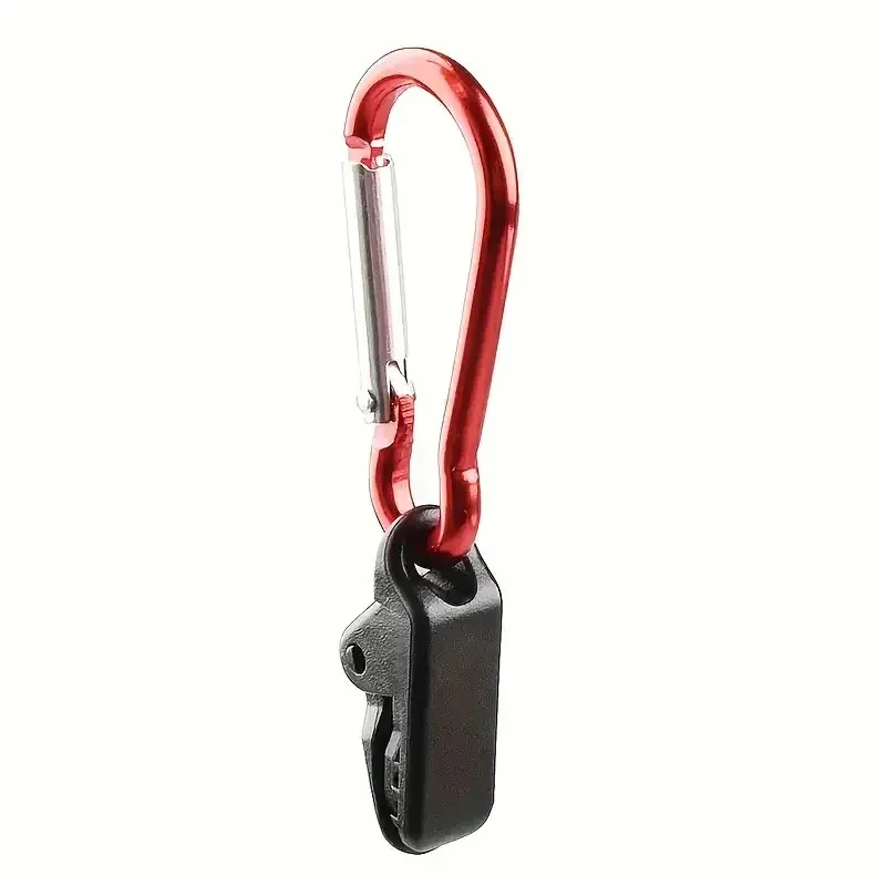 Tent Accessories Tent Cloth Tarp Clips With Carabiner,  Shelter Awning Clamp With Aluminum Alloy Hook, Outdoor Tool Euqipment