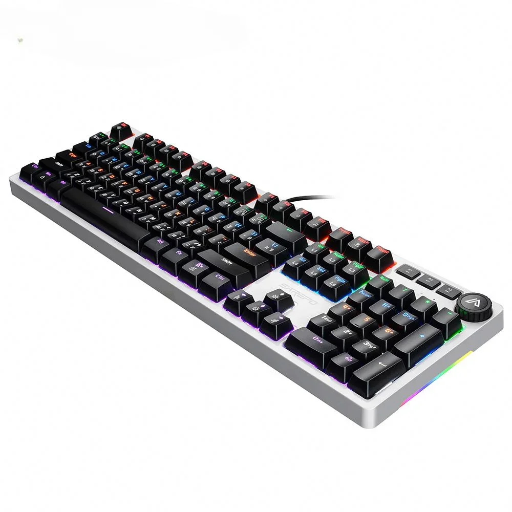 Standard Full Size RGB Backlight Computer Keyboard With Extra Removable Cover Shell Case Spanish Gaming Mechanical Keyboard