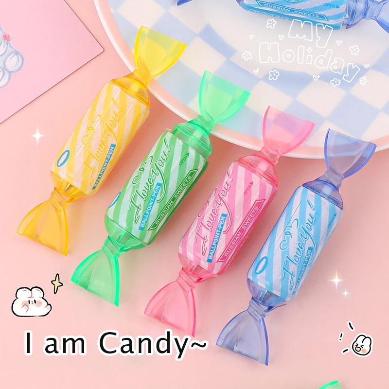 Kawaiiシミュレーションキャンディーミニボールペンキッズ、ライティングペン、ハロウィーンギフト、学校文房具、オフィス書き込み、かわいい漫画のキャンディー、5個