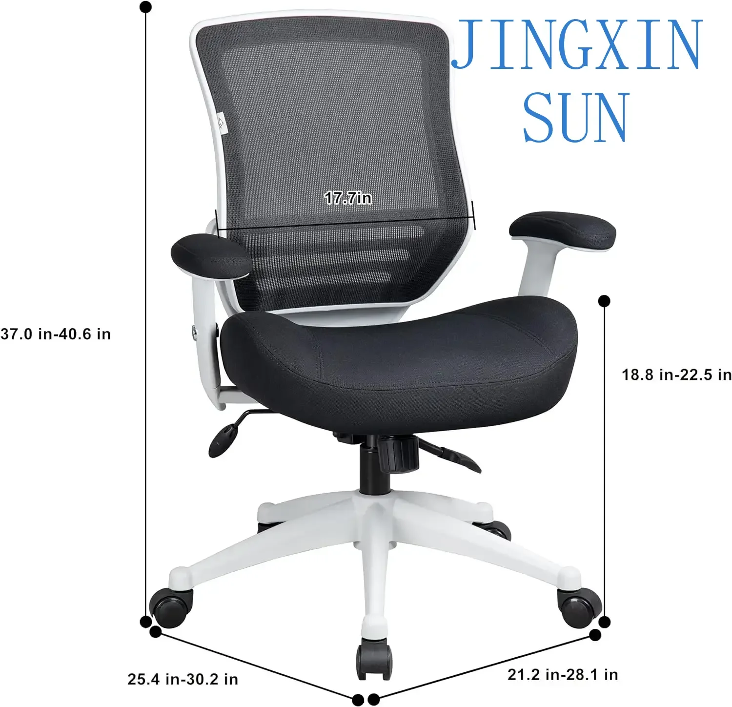 Height Adjustable Armrest Swivel Computer Chair 400lbs Mesh Computer Ergonomic Chair Lumbar Support