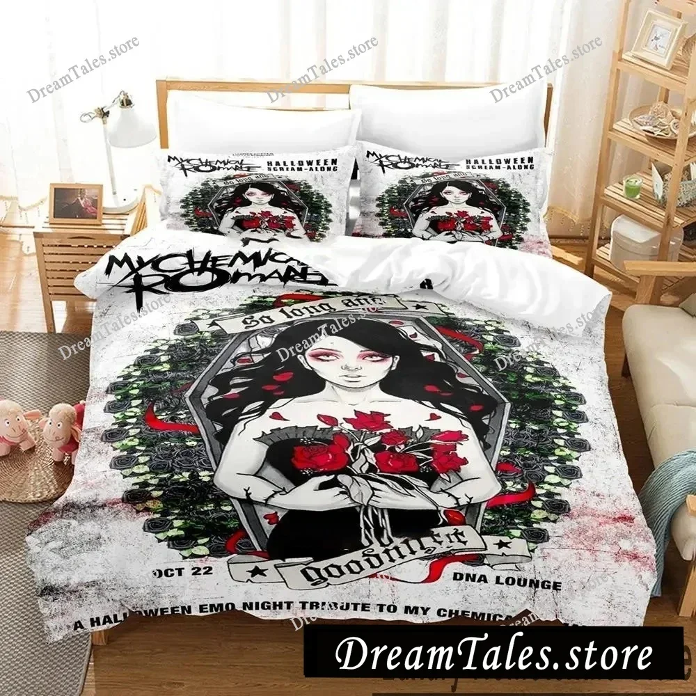 

3D Print My Chemical Romance Bedding Set Boys Girls Twin Queen King Size Duvet Cover Pillowcase Bed boys Adult