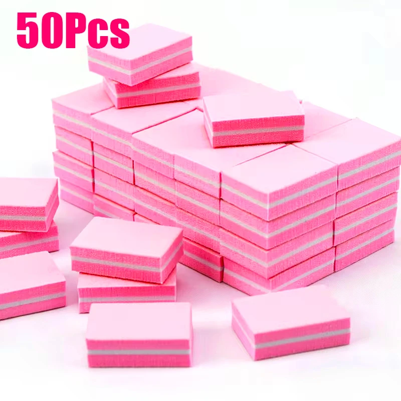 

50/10Pcs Mini Nail Art Buffing Sanding Files Block 100/180 Manicure Tips Pedicure Care File Polishing Grinding Nail File Tools