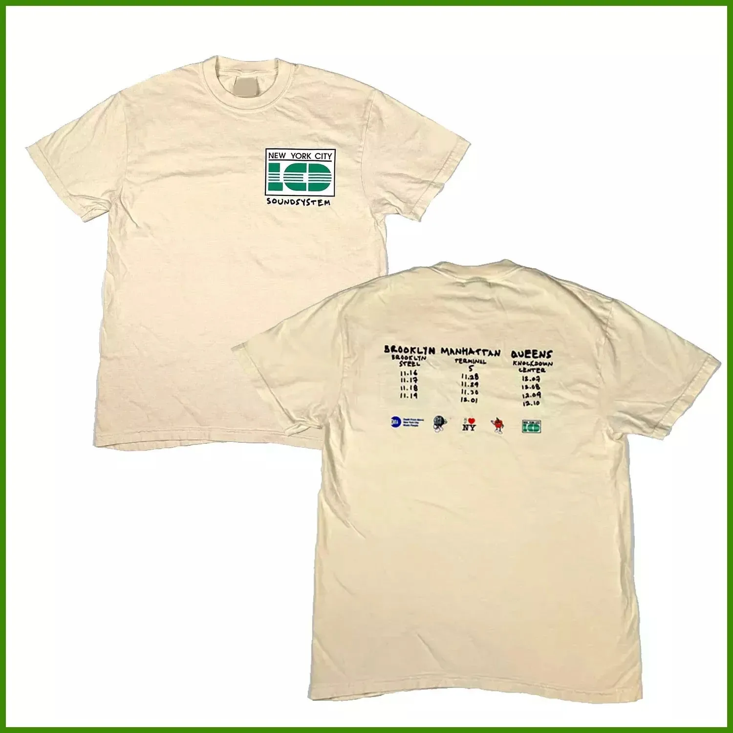 تي شيرت LCD Sound System Band 2023 Tri Boro Tour مزدوج الجوانب مقاس كامل S-5XL