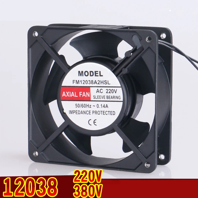 12038 120mm 12cm AC 220V 380V Axial Flow Fan  Radiator Fan Cabinet Fan Kit Continuous Work