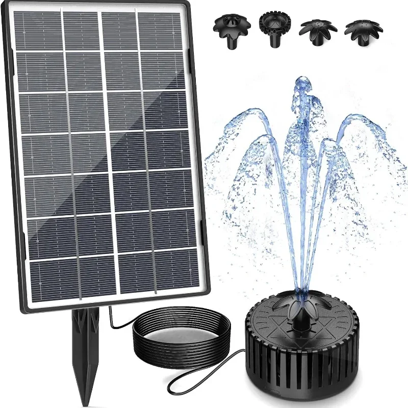 Solarna pompa fontannowa 3,5 W, fontanna solarna ze szklanym panelem słonecznym i dyszą do akwariów ogrodowych, basenów zewnętrznych