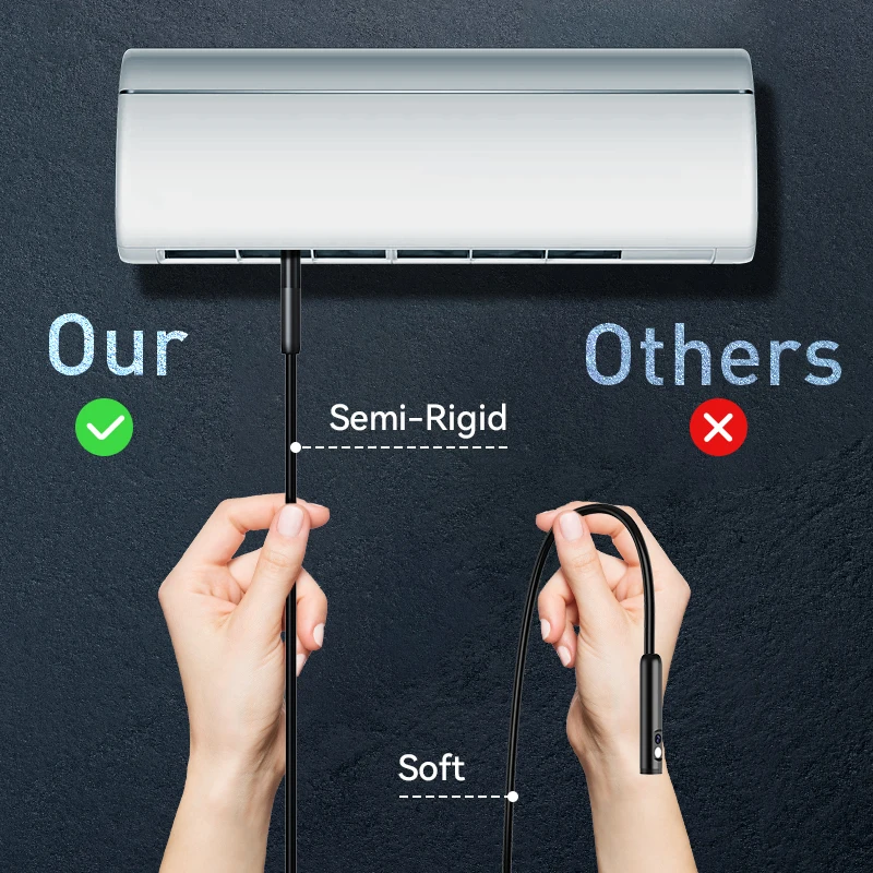 Wireless Endoscope Camera 1080P HD 8mm IP67 Waterproof Lens WiFi Inspection Camera 2000mA Battery Snake Camera for Android & iOS